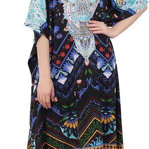 Beach Coverup Kaftan Dresses Plus Size Long Bohemian Moroccan Resort Wear